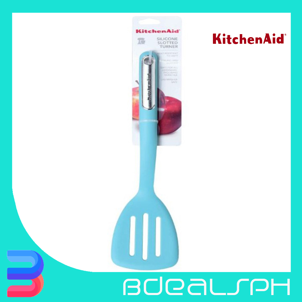 KitchenAid Aqua Sky Silicone Slotted Turner