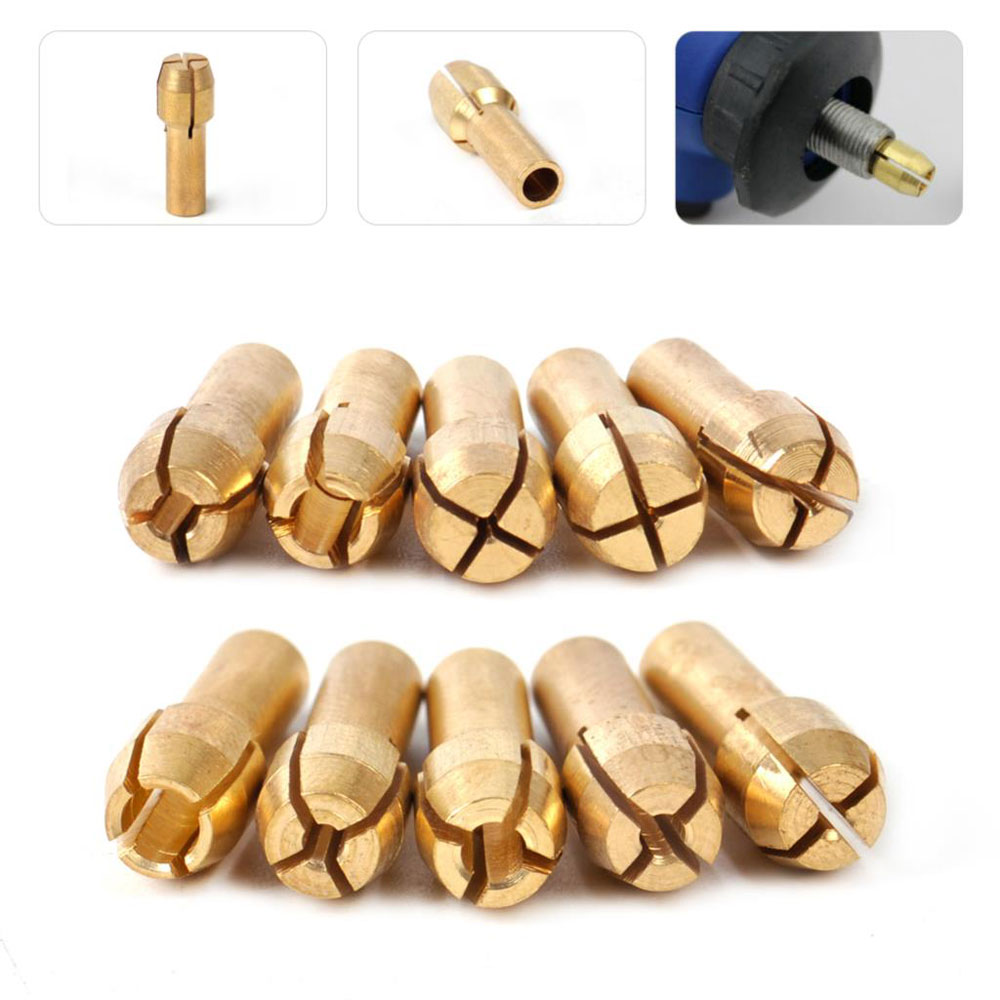 5PCs/10pcs Mũi khoan đồng Chuck Collet bit 0.5-3.2mm cho máy mài điện Micro khoan Dụng cụ xoay phụ kiện