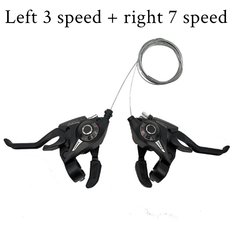 LONGGO Bike Brake Shifter Lever Set 3x8 Speed MTB Bike Left & Right Brake Lever Shifter Combo