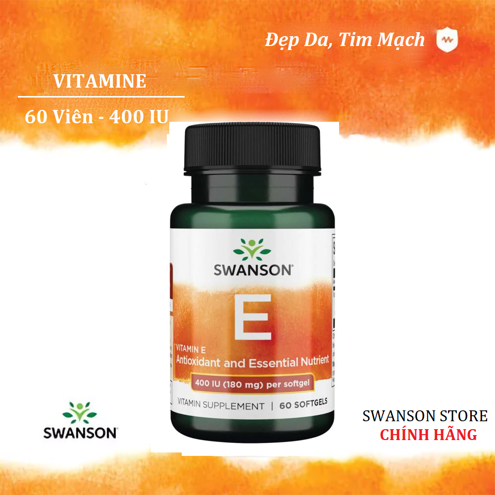 Swanson Vitamin E 400 IU đẹp da & tim mạch