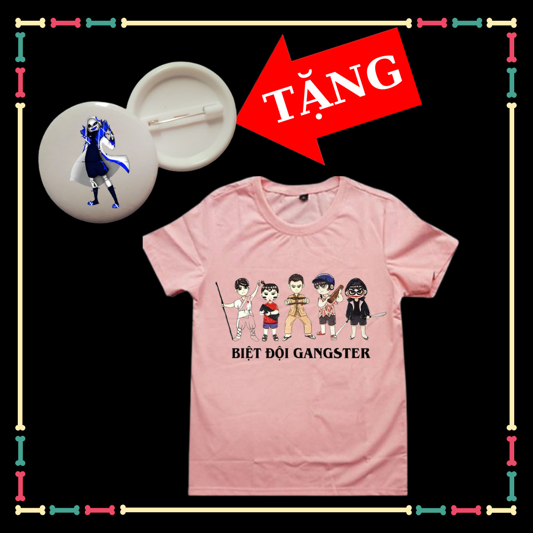 Áo Biệt Đội Gangster siêu ngầu tay ngắn đủ size áo thun cotton 4 chiều cho trẻ em