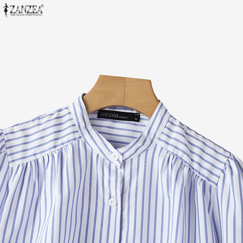 ZANZEA%20Women%20Streetwear%20Fashion%20Long%20Sleeve%20Stripe%20Contrast%20Color%20Shirt%20Crew%20Neck%20OL%20Work%20Top%20#0209%20-%20Image%207