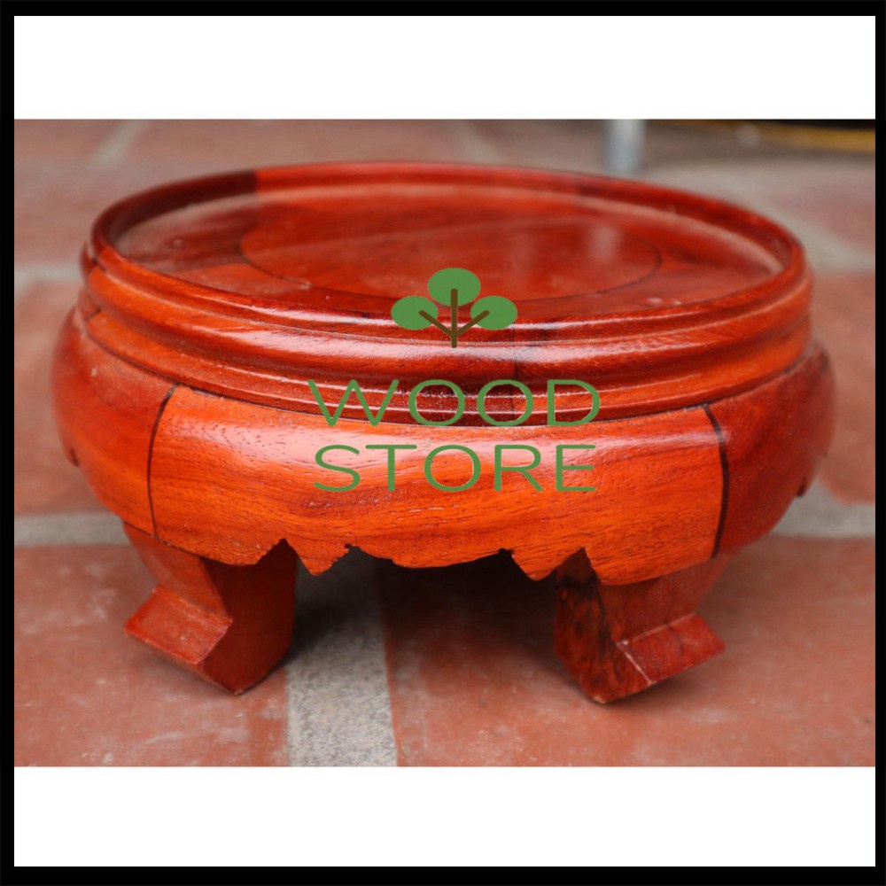 Kỷ tròn - đôn chân tròn - Đế kê bát hương gỗ hương cao 9cm mặt 16 cm
