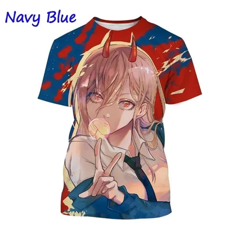 Chainsaw Man 3d Print T Shirts Anime Manga Streetwear Men Women Fashion Oversized T Shirt 3831