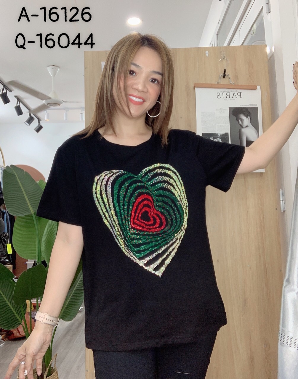 Áo thun BIG SIZE Tim Hột "Bling Bling" 16126