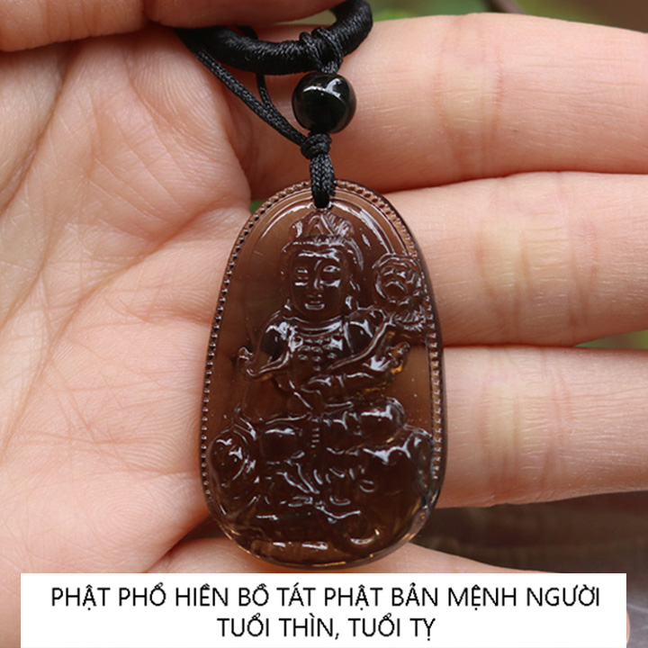TẶNG kèm dây dù 3ly - Dây chuyền mặt phật Phổ Hiền Bồ Tát Size Nhỏ 3.7cm x 2.4cm nhiều màu - Bản mệnh người tuổi Thìn, tuổi Tỵ
