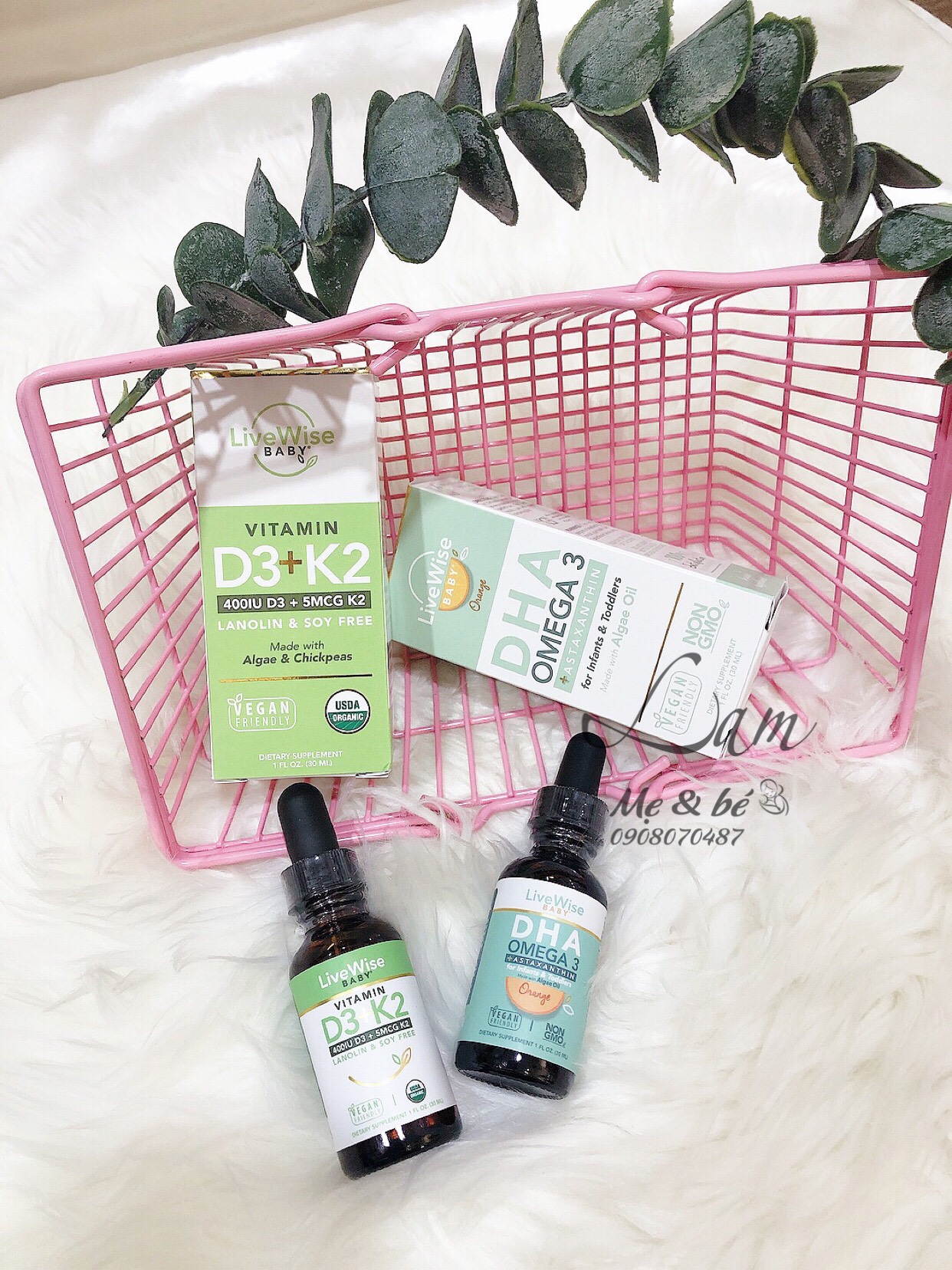 VITAMIN D3K2 VÀ DHA ORGANIC LIVEWISE CHO BÉ TỪ SƠ SINH