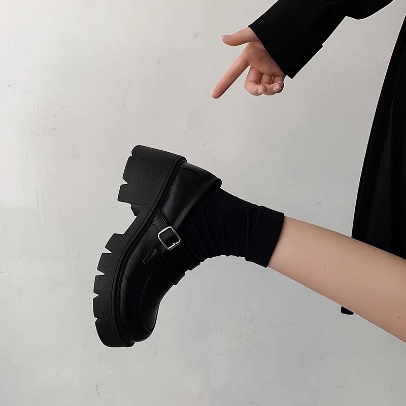 giày cổ thấp  nữ đế 5cm quai cài cạnh