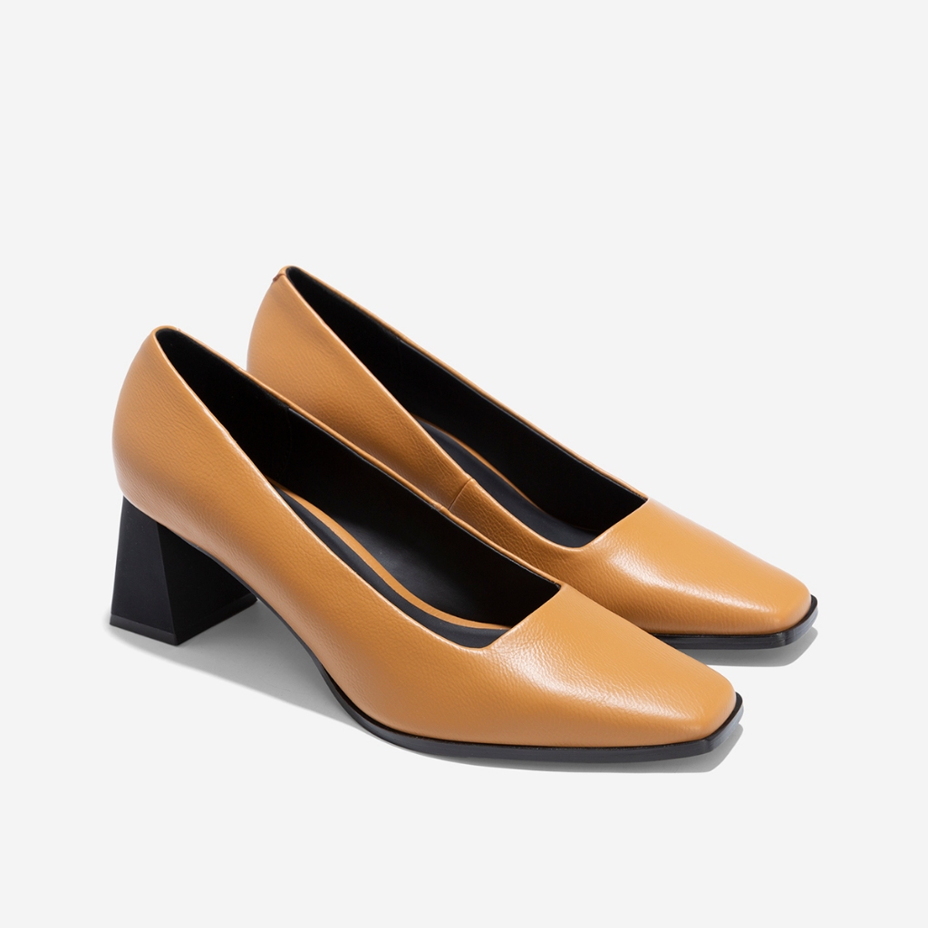 Vascara Giày Bít Mũi Vuông Block Heel - BMN 0656
