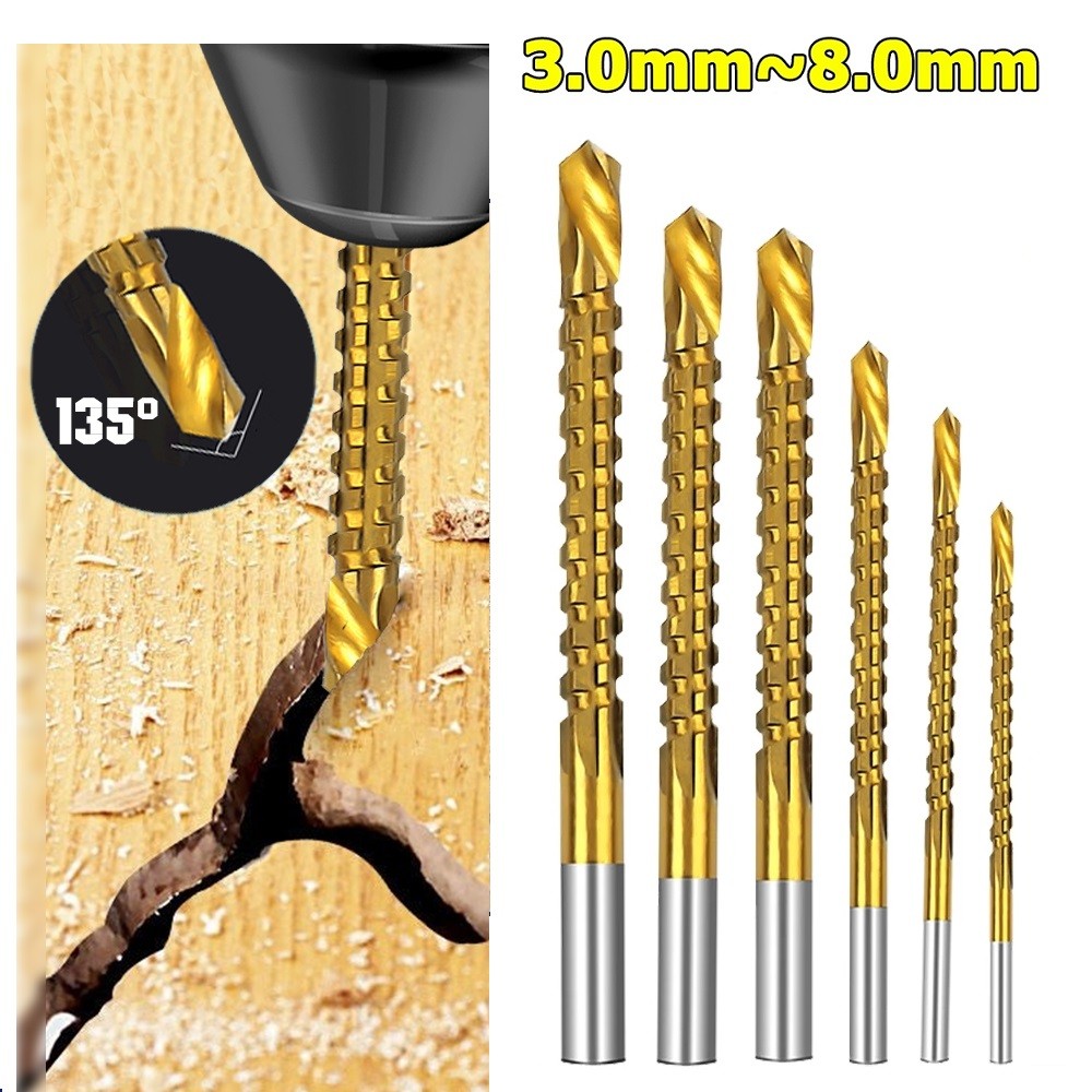 1pcs 3-8mm High Speed Hacksaw Drill Woodworking Drill Bit Metric Composite Tap