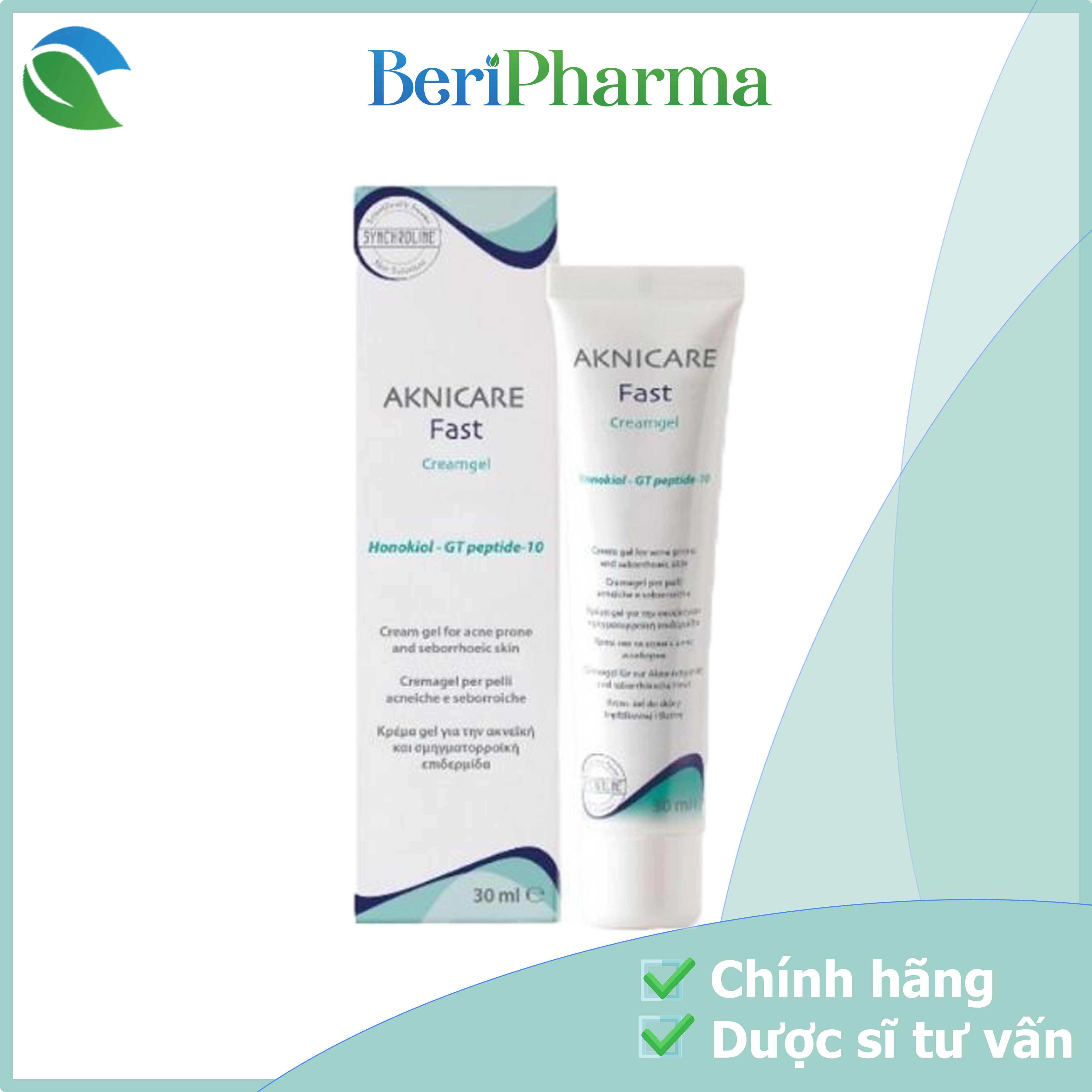[Hoàn tiền 20%] Aknicare Kem Giảm Nhờn Mụn Fast Creamgel 30ml