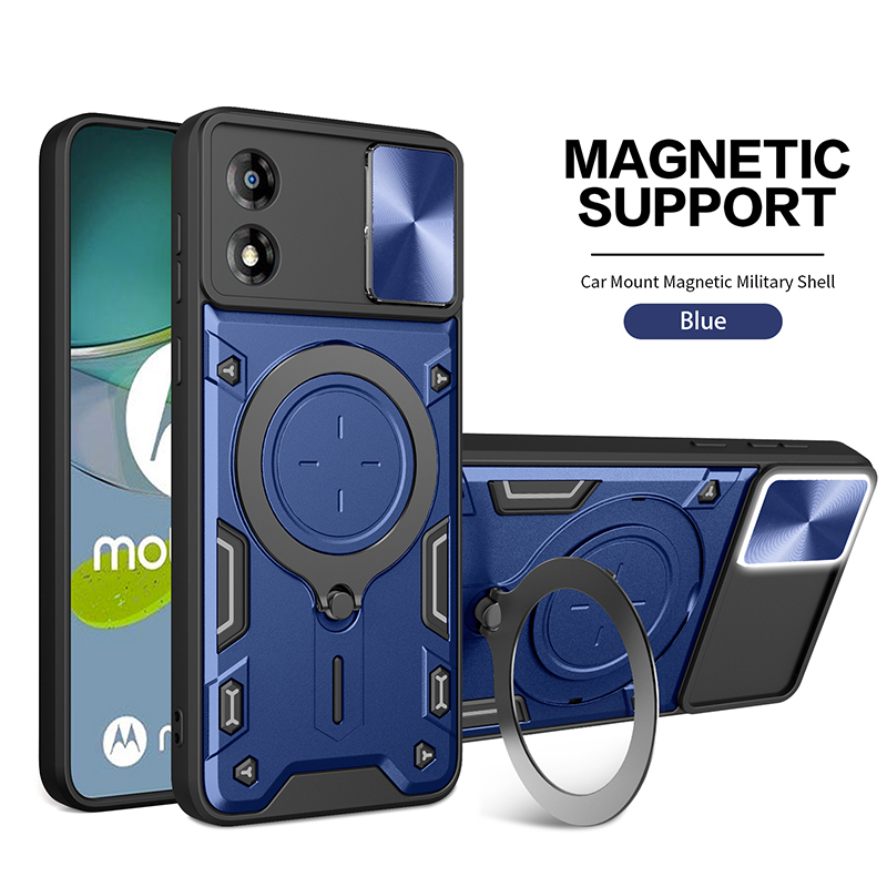 Shockproof armor phone case for moto e13 e20 e22 e22i e30 e40 holder casing camera protection sliding hard back cover new design