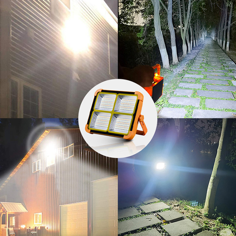 ZIR Mall Portable Led Work Solar Light Stepless Brightness Rechargeable led Floor Light for Power Failure Car Repair