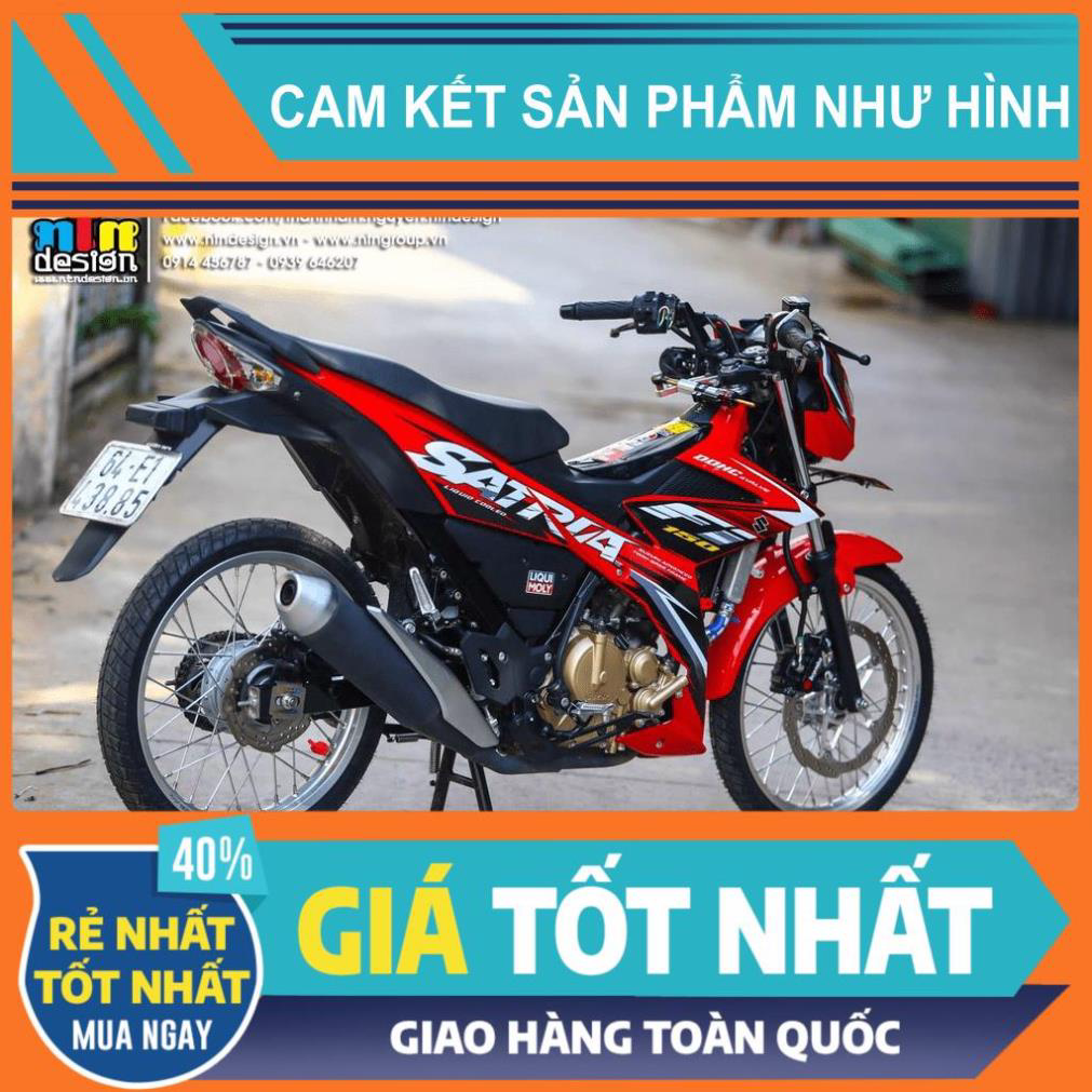 Tem Rời Dán Xe Raider FI Mẫu Đỏ Đen Chữ Satria
