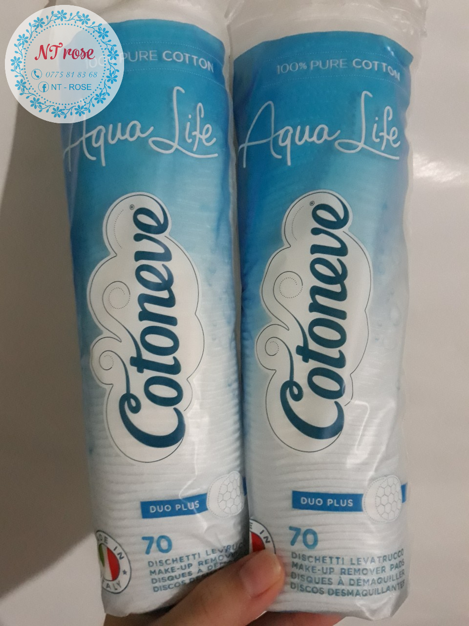 BÔNG TẨY TRANG AQUA LIFE COTONEVE 70 miếng