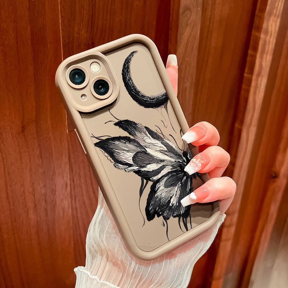 Hontinga for Redmi 14C Back Cover black butterfly Pattern Ladder Soft Camera Protection Rubber Phone Case for Girls. 