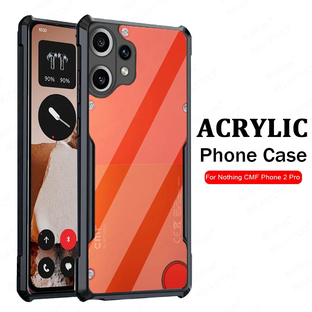 For Nothing CMF Phone Pro Case Acrylic Ring Holder Stand Back Cover  CMFPhone Pro CMFPhon2Pro 5G Transparent Bracket Fundas