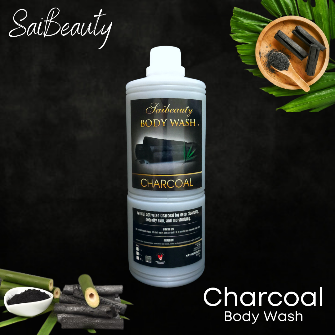 SABUN MANDI CHARCOAL BOTOL 1 LITER - Sabun Mandi Cair BATH FOAM BODY
