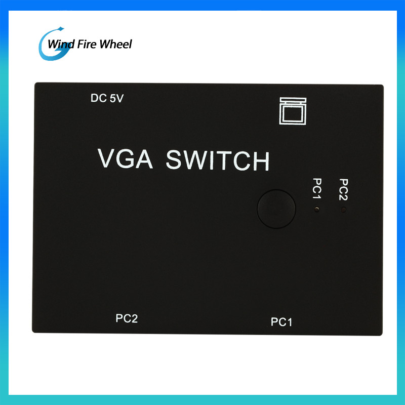 2 Port VGA Video Switch box Selector 2 In 1 Out For LCD PC Video Converter