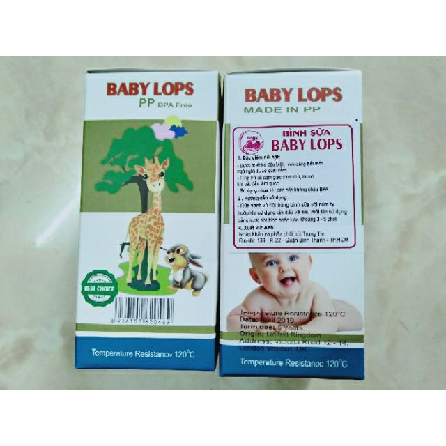 Bình Sữa size sơ sinh 60ml Baby Lops