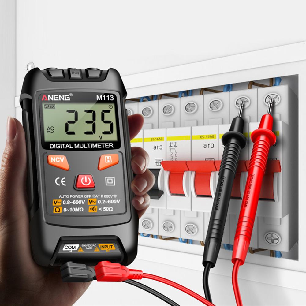 【Aneng】Máy kiểm tra máy đo vạn năng Mini kỹ thuật số Đồng hồ vạn năng thông minh LCD AC/DC Đồng hồ đo dòng điện điện áp với lưu dữ liệu NCV cho thợ điện