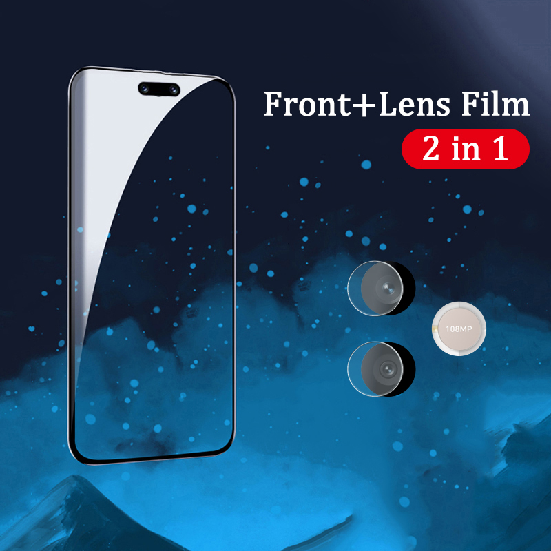 2 In 1 for Honor 600 Lite Screen Protector Tempered Glass Film + For Honor 600 Lite Lens Protector Glass Film.