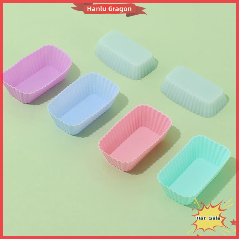 Hanlu 5Pcs Silicone Cake Molds Rectangular Muffin Cup Cake Baking Mould Kitchen Pastry Tool