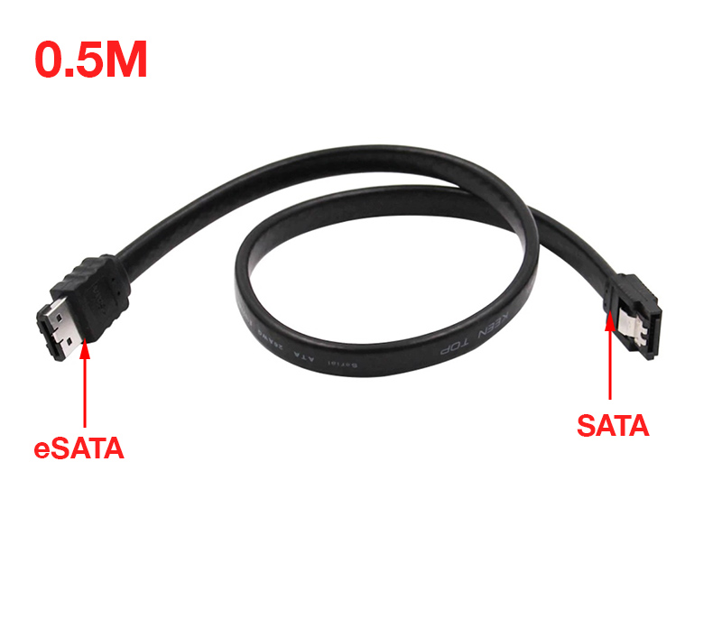 0.5m esata to sata cable for hdd, ssd, docking, hdd box