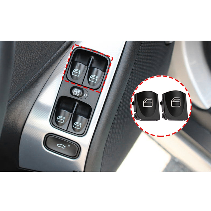 Window switch button covers for Mercedes Benz W203 W208 C CLK Class front left + right window switch button repair caps