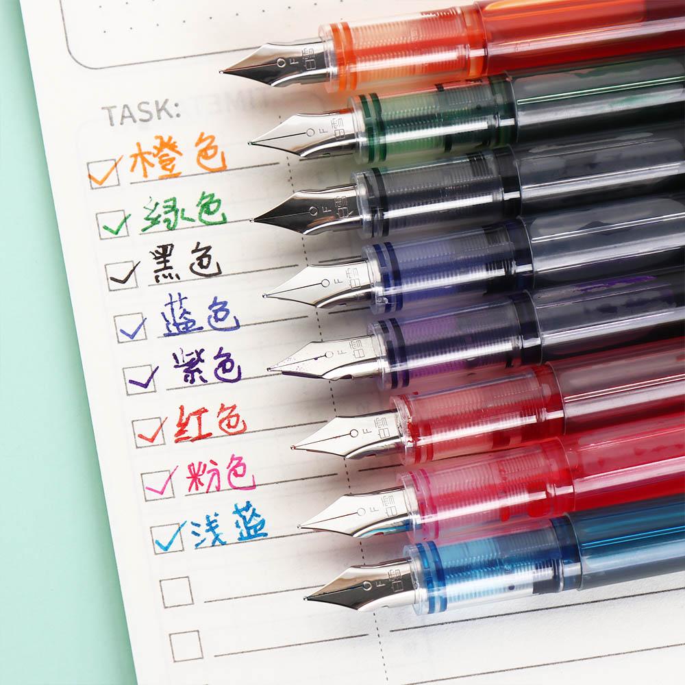 Calligraphy Large Capacity Fountain Pen F Nib Multi-Color Writing Ink ...