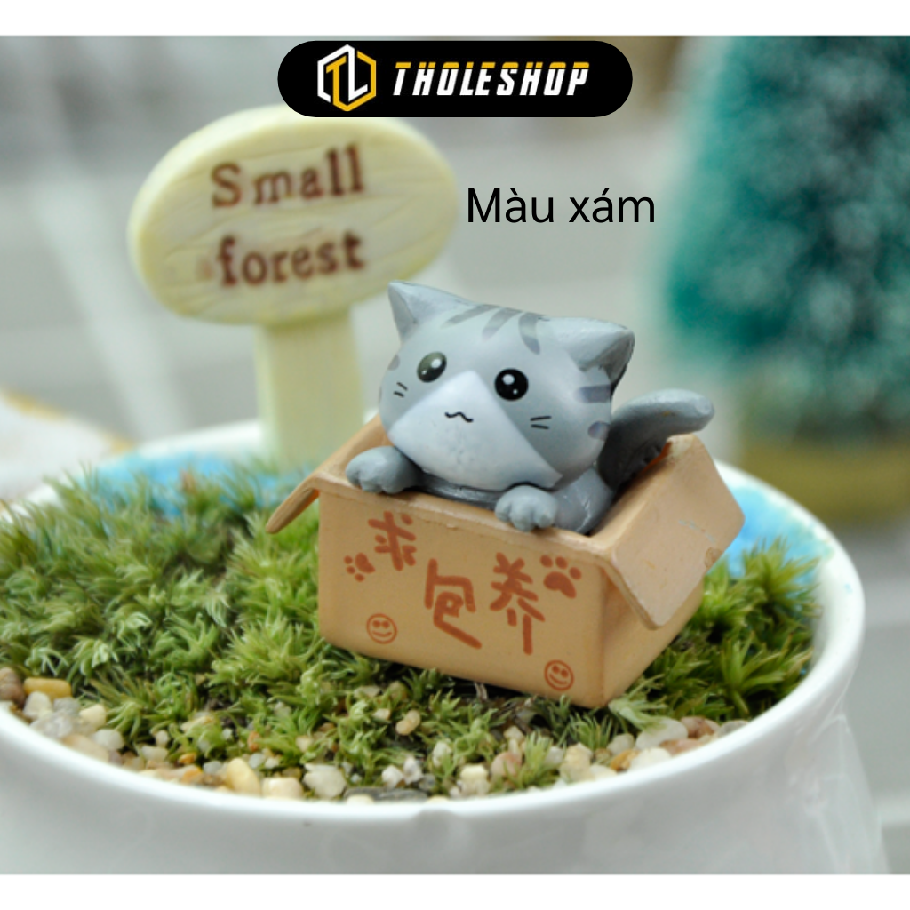 Móc khóa mèo con trong hộp  3x2.5cm - Móc khóa cho balo, túi xách, chìa khóa - Móc khóa hình mèo đáng yêu - Móc khóa xe dễ thương