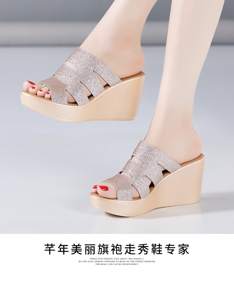 Dép đế xuồng quai ánh kim