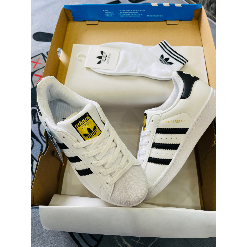 Giày Super Star White Black (Trắng/Đen) Cao Cấp