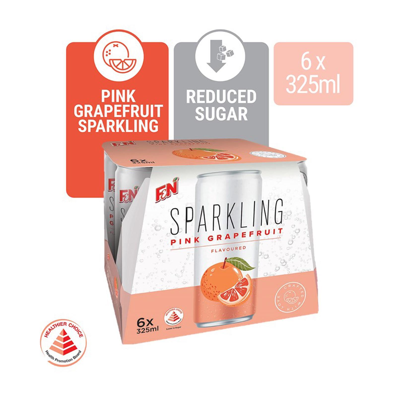 F&N Pink Grapefruit Sparkling Drink 325ML x 6 Lazada Singapore