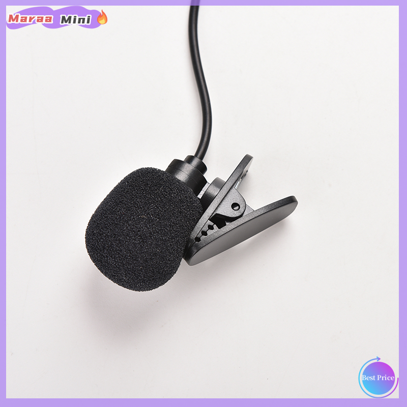 Maraa 3.5mm Mic Mini thu giọng phòng thu Clip micro trên ve áo cho PC máy tính để bàn máy tính xách tay
