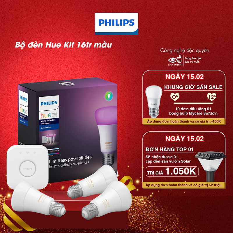 Bộ kit Philips Hue 16 triệu màu