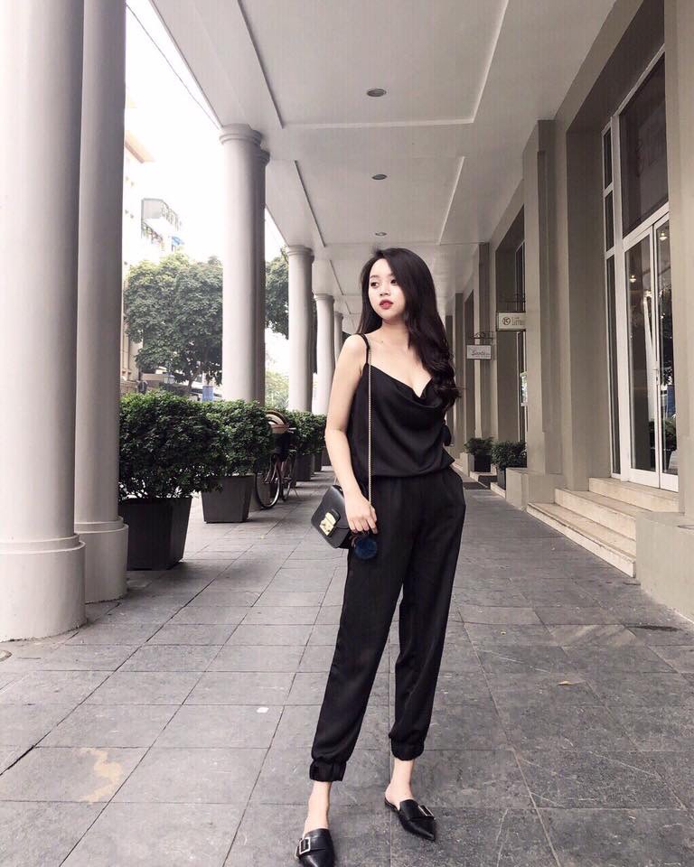 Áo 2 dây phi lụa cổ đổ,áo 2 dây nữ,ly store