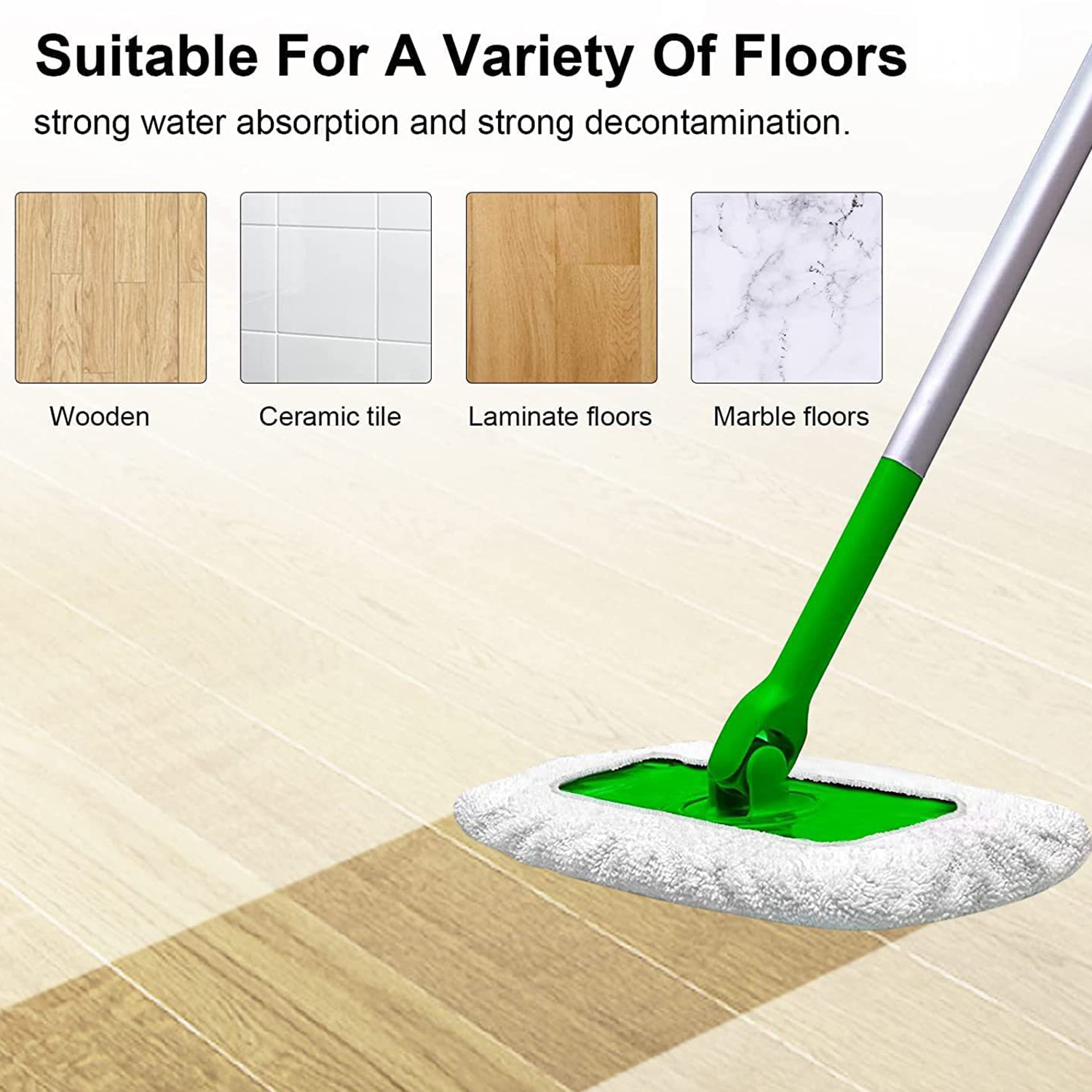 1 Pc Reusable Microfiber Mop Pads Compatible for Swiffer Sweeper Mop Dry Sweeping Cloth Washable Wet Mopping Cloth for Floor Cleaning