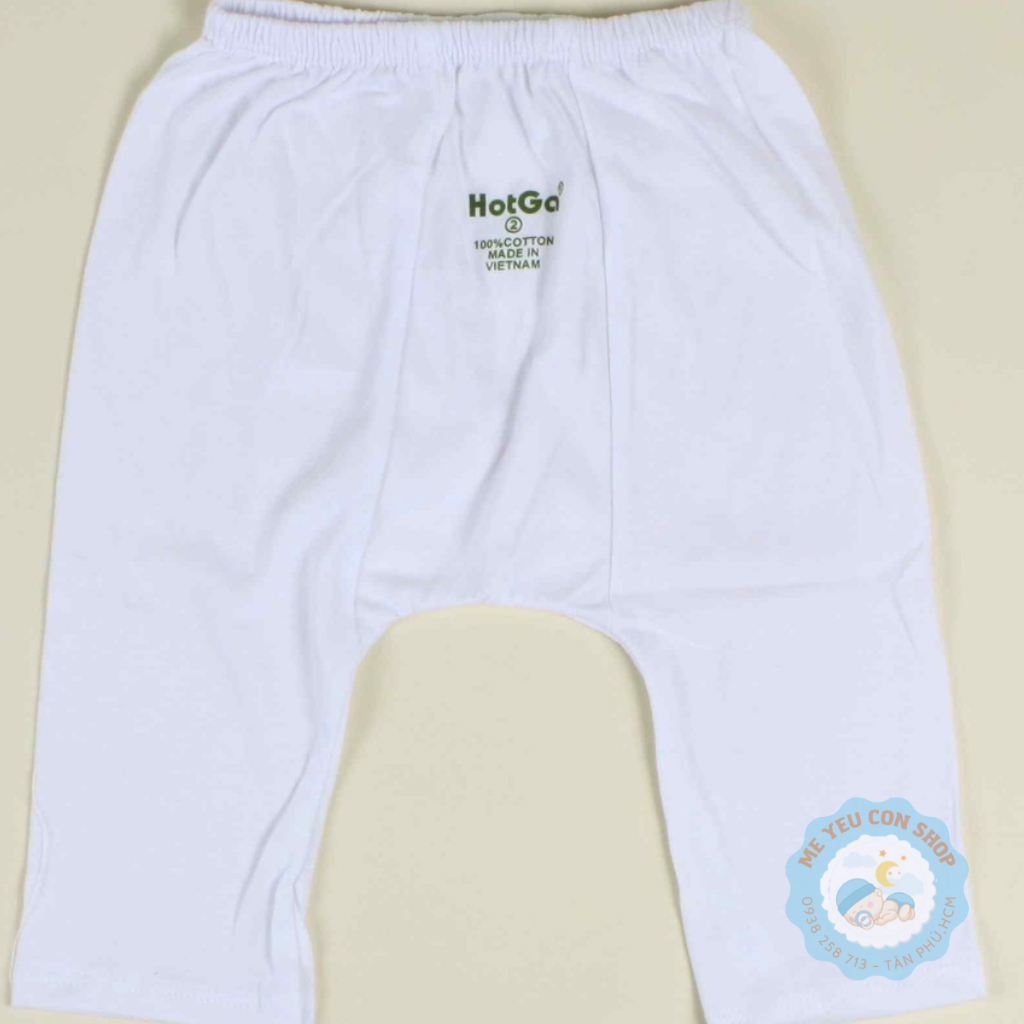 (3-13kg) Quần Dài Mặc Bỉm HotGa Cotton Trắng Cho Bé