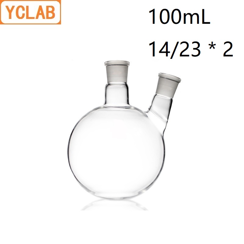 %E3%80%90InnovateWorld%E3%80%91YCLAB%20100mL%2014/23%20Distillation%20Flask%20Oblique%20Shape%20with%20Two%20Necks%20Standard%20Ground%20Mouths%20Distilling%20Round%20Bottom%20-%20Image%202