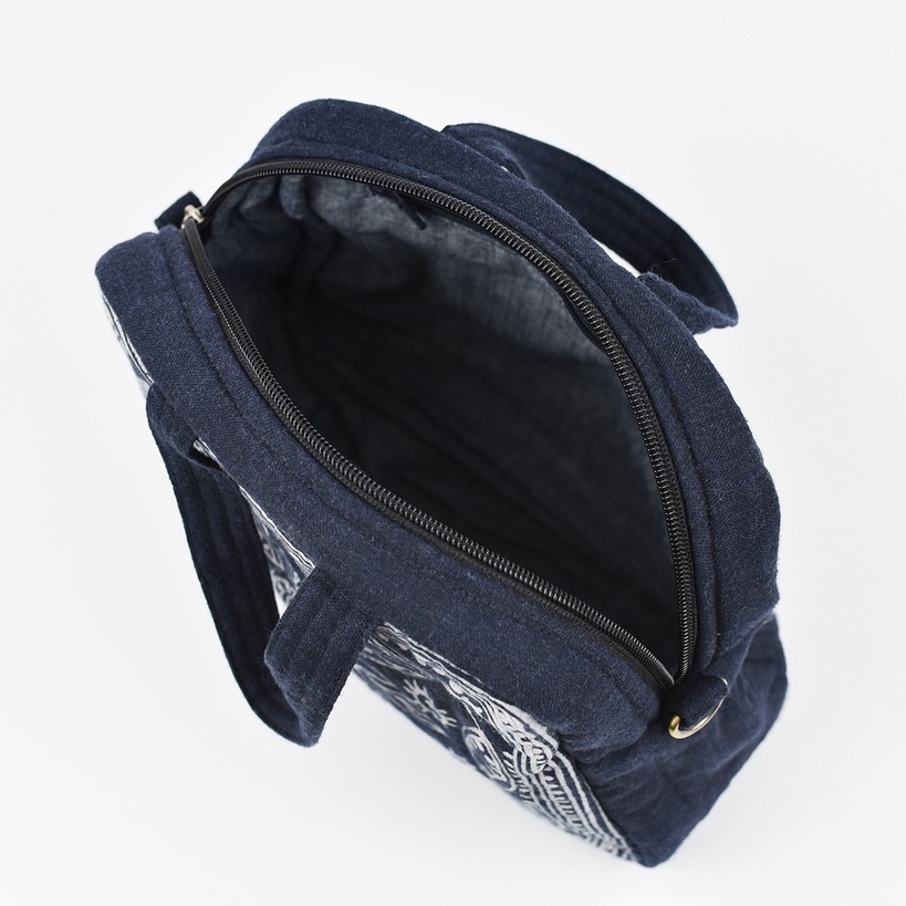 Túi xách thời trang họa tiết Trapez Hemp Handmade