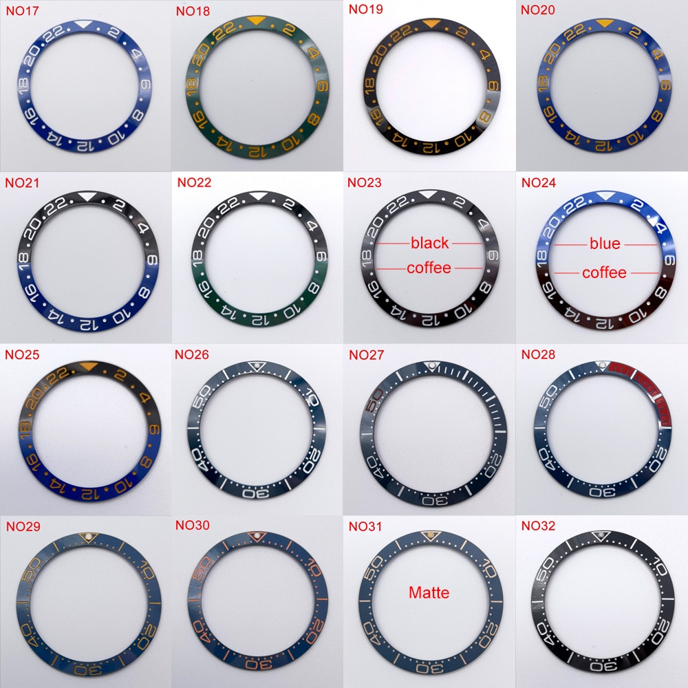 38Mm Watch Ring High Quality Ceramic Bezel Insert For 40Mm Watch Case Accessories Inner Diameter 30.5Mm
