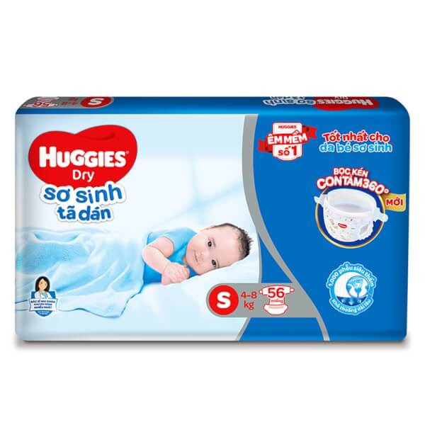 (HÀNG TẶNG) - TÃ DÁN HUGGIES SIZE S80+2, S54 +6 MIẾNG