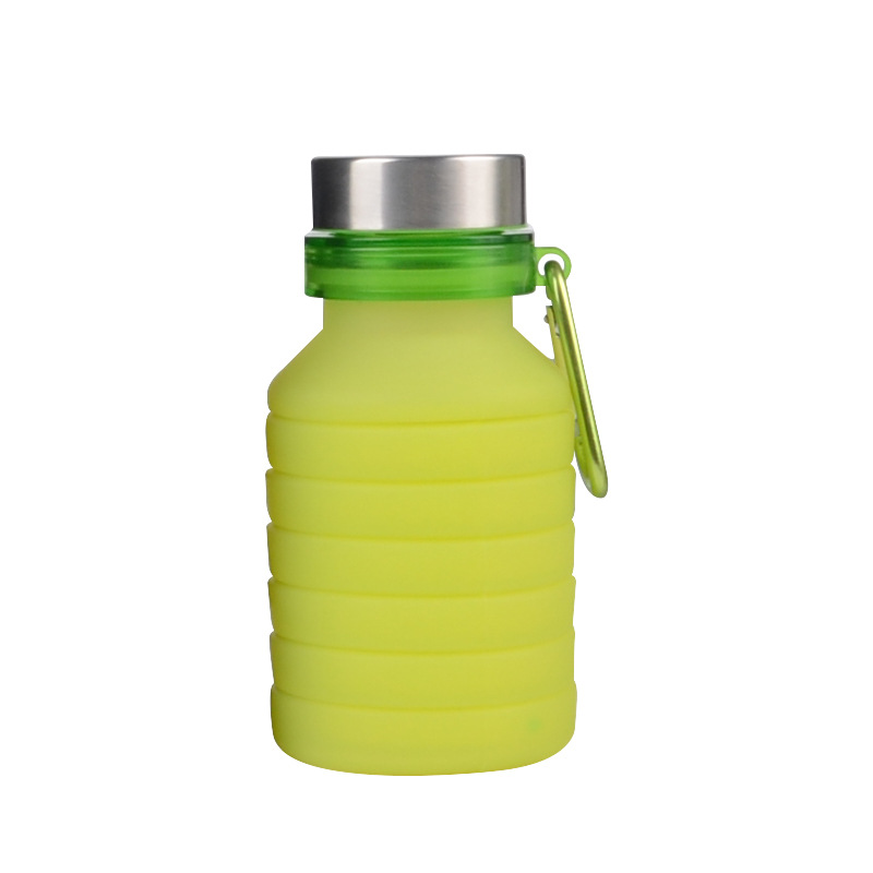 DEUKIO 550ml silicone folding water bottle Running fitness portable water bottle Outdoor sports water bottle