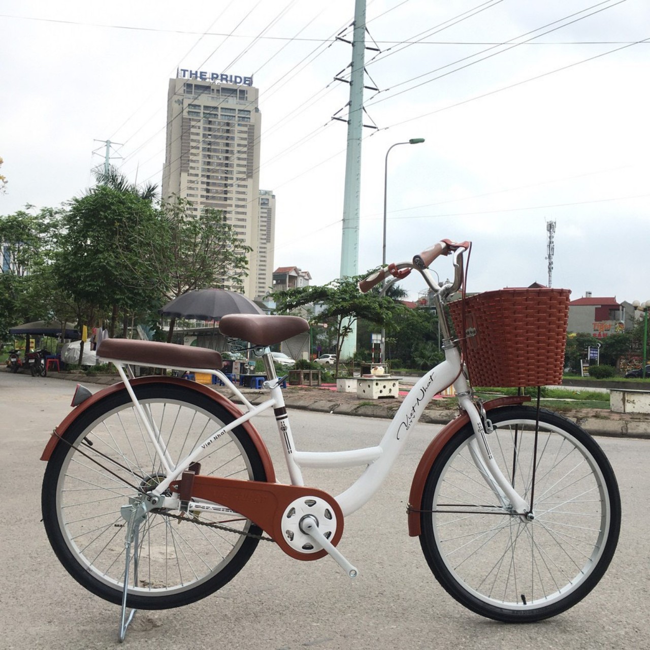 Xe đạp mini Việt Nhật Latte mẫu mới nhất tặng kèm bình nước siêu xinh