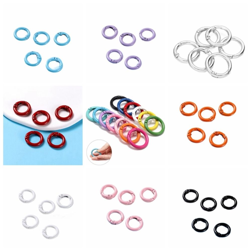 5 Pcs Handmade Part Accessories 25mm O Ring Keychain Clips Metal Colorful Openable Round Carabiner Durable Spring Clasp Jewelry. 