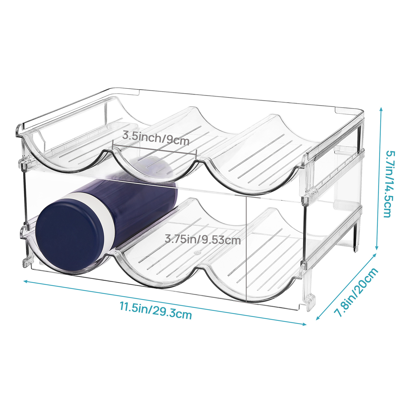 Stackable Cup Holder Stand Stackable Water Bottle Storage Rack Organizer for Kitchen Fridge 2/3/4 Layers Cup Holder Stand for Tumbler Mug Transparent Detachable Cabinet Shelf Space Saving Kitchen