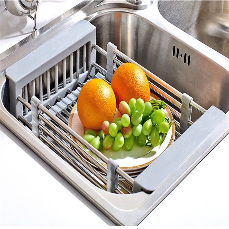 Giá Để Ráo Nước Bồn Rửa Bằng Thép Không Gỉ Cho Nhà Bếp Giá Phơi Bát Đĩa 304 Dụng Cụ Sắp Xếp Đựng Đồ Gắn Vào Đĩa Giỏ Đựng Rau Củ Quả