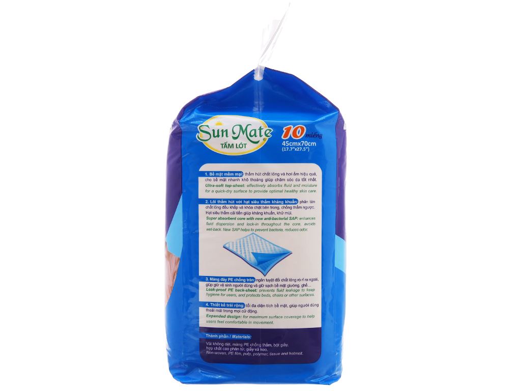 Tấm lót Sunmate 45 x 70cm 10 miếng