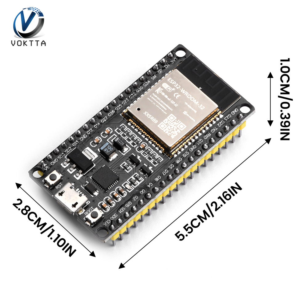 Voktta Esp32 bảng mạch phát triển Wifi Bluetooth Tiêu Thụ Điện Năng Cực Thấp Dual Core Wifi Nodemcu Bộ Vi Xử Lý ESP32-WROOM-32D